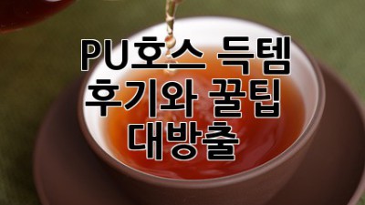 PU호스 득템! 후기와 꿀팁 대방출