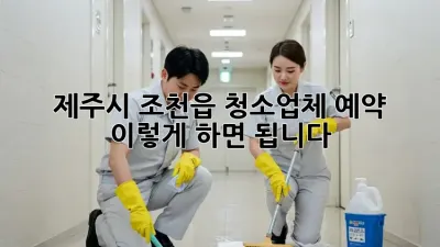 제주시 조천읍 청소업체 예약, 이렇게 하면 됩니다!